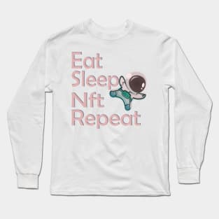 Eat Sleep Nft Repeat Long Sleeve T-Shirt